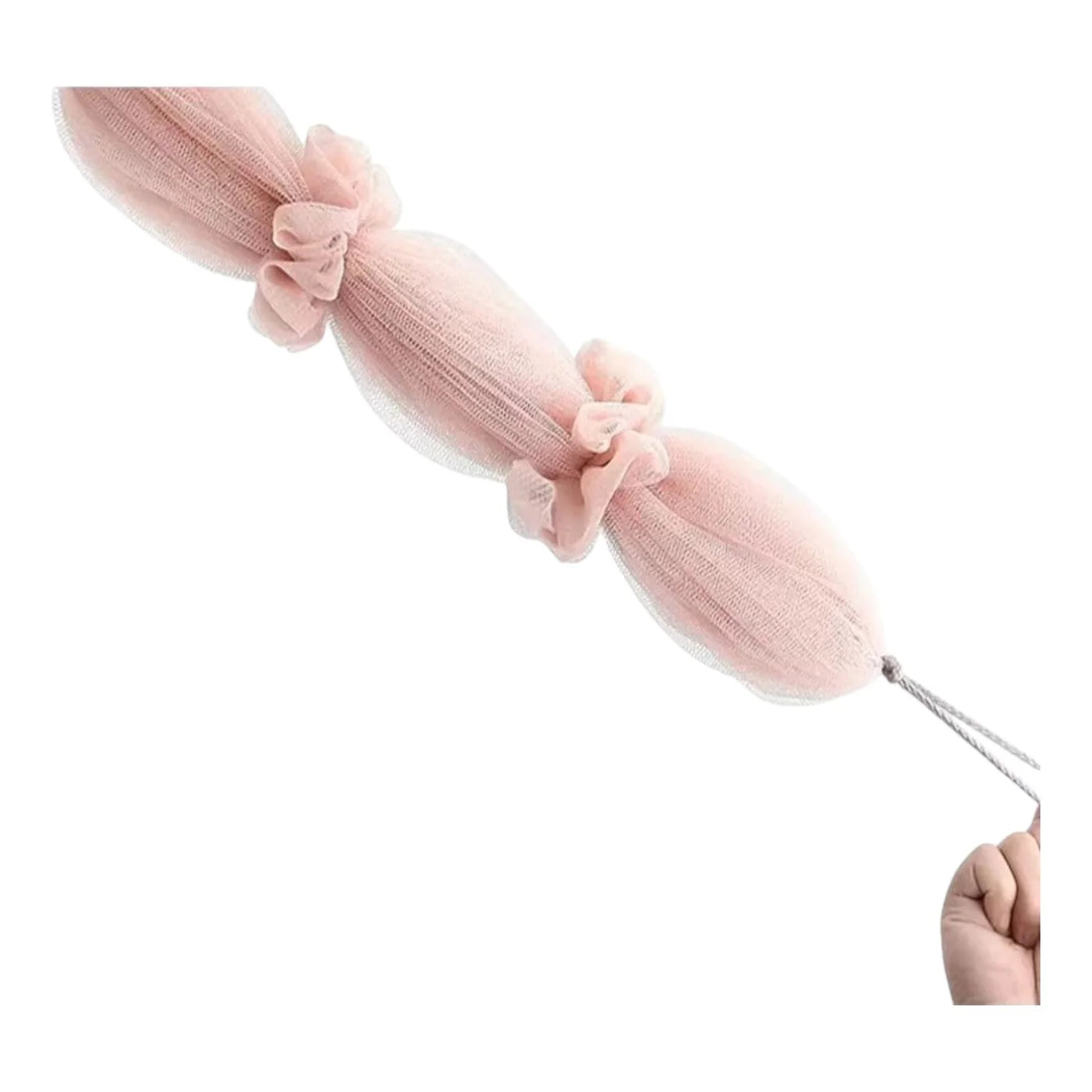 Premium Exfoliating Loofah Sponge – Long Handle Shower Pouf for Body &amp; Back Scrubbing (Random Color))