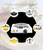 Electric Stove For Cooking - Hot Plate Heat Up In Just 2 mins - Easy to Clean -Metal Body (random color )