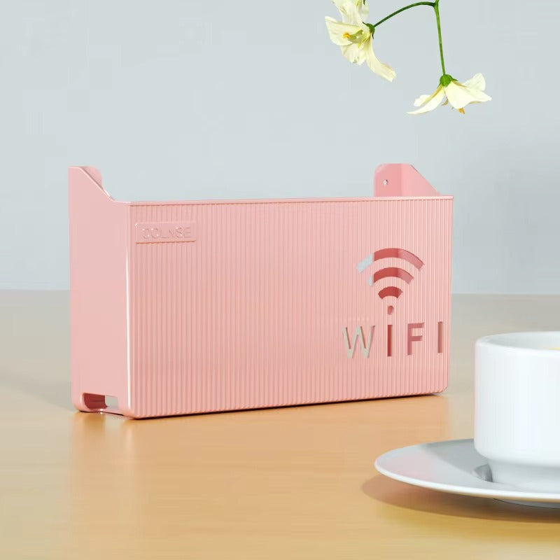 WiFi Router Shelf &amp; Cable Organizer – Wall-Mount ABS Plastic Storage Box for Routers, Power Strips &amp; Cables (Random Colors)