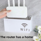 WiFi Router Shelf &amp; Cable Organizer – Wall-Mount ABS Plastic Storage Box for Routers, Power Strips &amp; Cables (Random Colors)