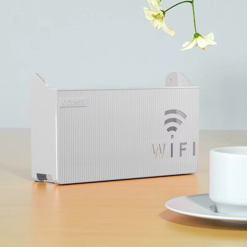 WiFi Router Shelf &amp; Cable Organizer – Wall-Mount ABS Plastic Storage Box for Routers, Power Strips &amp; Cables (Random Colors)