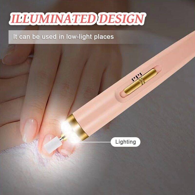 5 IN 1 Professional Manicure Nail | Salon Nail Finishing Touch | Nail Grinding, Burnishing Machine | Full Manicure and Pedicure Tool - Random Color