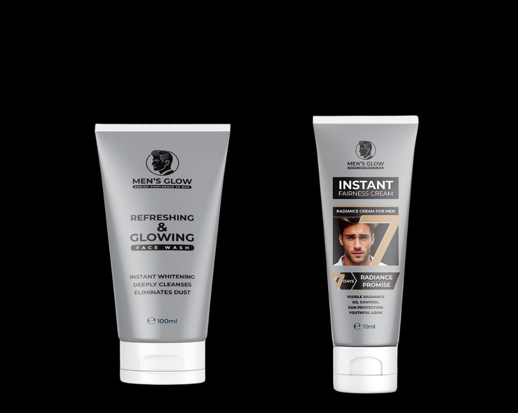 Men's Glow Facewash Bundle – Facewash + Whitening Cream Combo Set