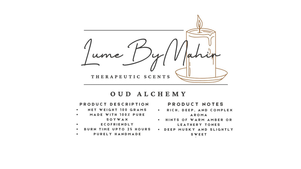Oud Alchemy Candle | Every Flicker Tells a Tale – Handmade Amber &amp; Musk Soy Wax Candle - 100gram