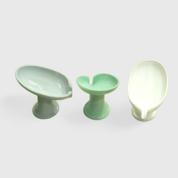 Ceramic Soap Holder with Drain – Elevated Design Bathroom Sink Dish for Bar Soaps