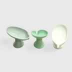Ceramic Soap Holder with Drain – Elevated Design Bathroom Sink Dish for Bar Soaps