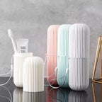 Travel Combo Deal - Travel Portable comfortable Inflatable Air Pillow Cushion &amp; Portable Toothbrush Holder Case ( Random color )