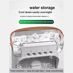 Portable Air Conditioner Fan USB Electric Fan with LED Night Light, Fine Mist Water, and Humidifier Function | Led Night Light Water Mist - 10 inch Big Size (Random Color)