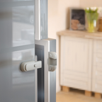 Child Safety Fridge Lock , Baby Safety Refrigerator Freezer Door Lock, No Tools Need or Drill (Grey) - 1 PC