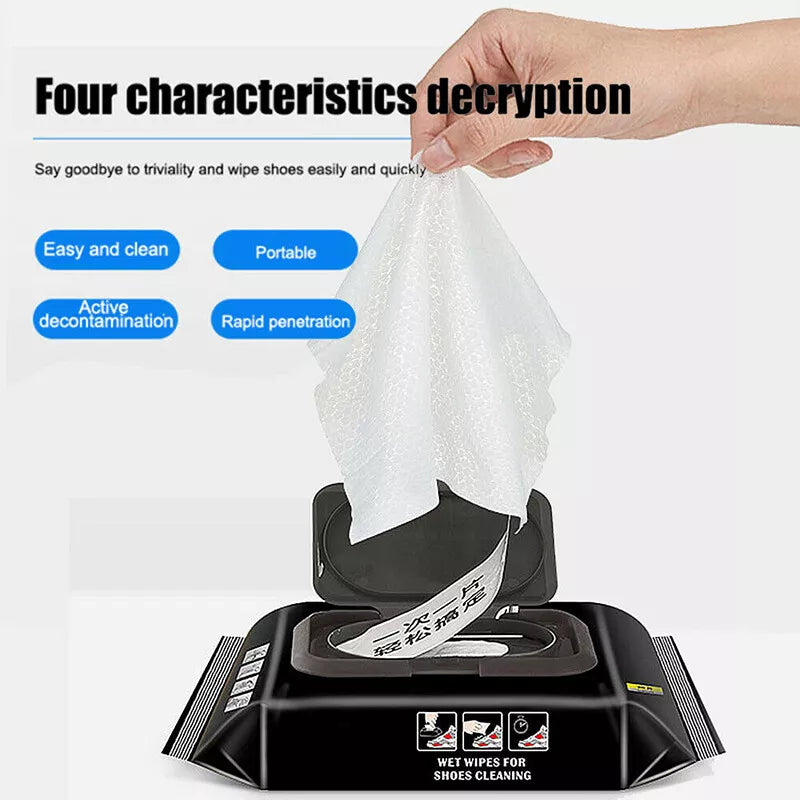 Disposable Shoe Cleaning Wipes | Quick Shine Clean Wet Wipes
