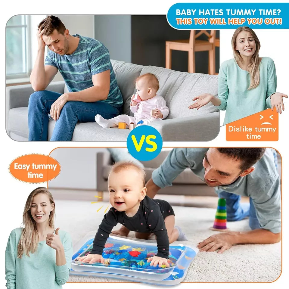 Inflatable Leakproof Tummy Time Water Mat for Kids – Safe & Fun Baby Play Mat (Random Color)