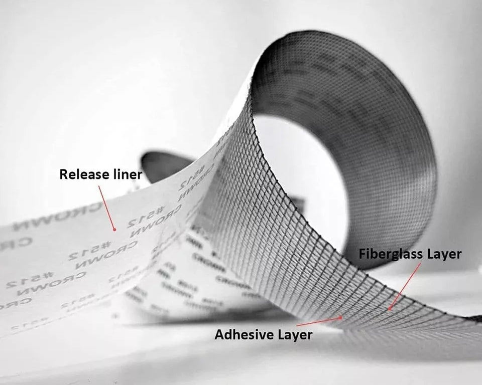 Mesh Roll Tape Window Screen Repair Patch – Strong Self-Adhesive Fiberglass Mesh, Easy DIY Screen Repair Tape for Windows &amp; Doors (2 Meter)