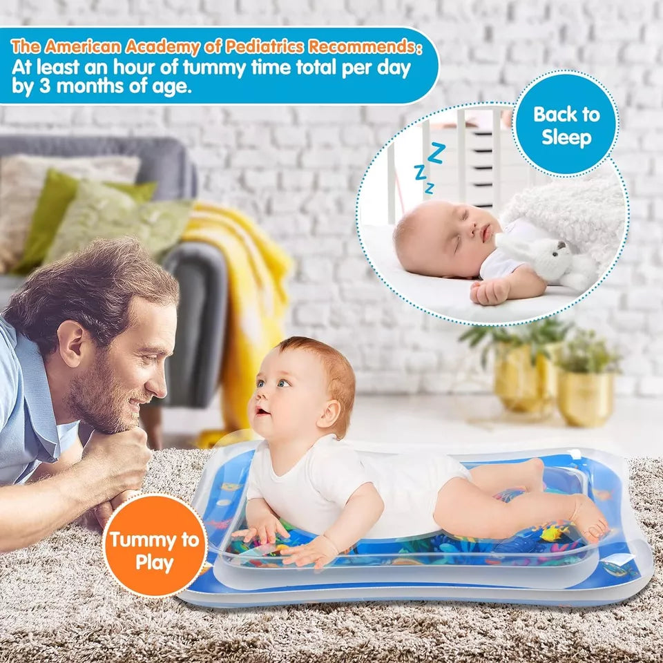 Inflatable Leakproof Tummy Time Water Mat for Kids – Safe & Fun Baby Play Mat (Random Color)