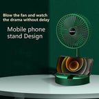 Rechargeable - Portable Telescopic Folding Fan | USB Foldable | Table Desk Fan | Telescopic Design Floor | 3 Speeds Adjustable height Fan (Random color)