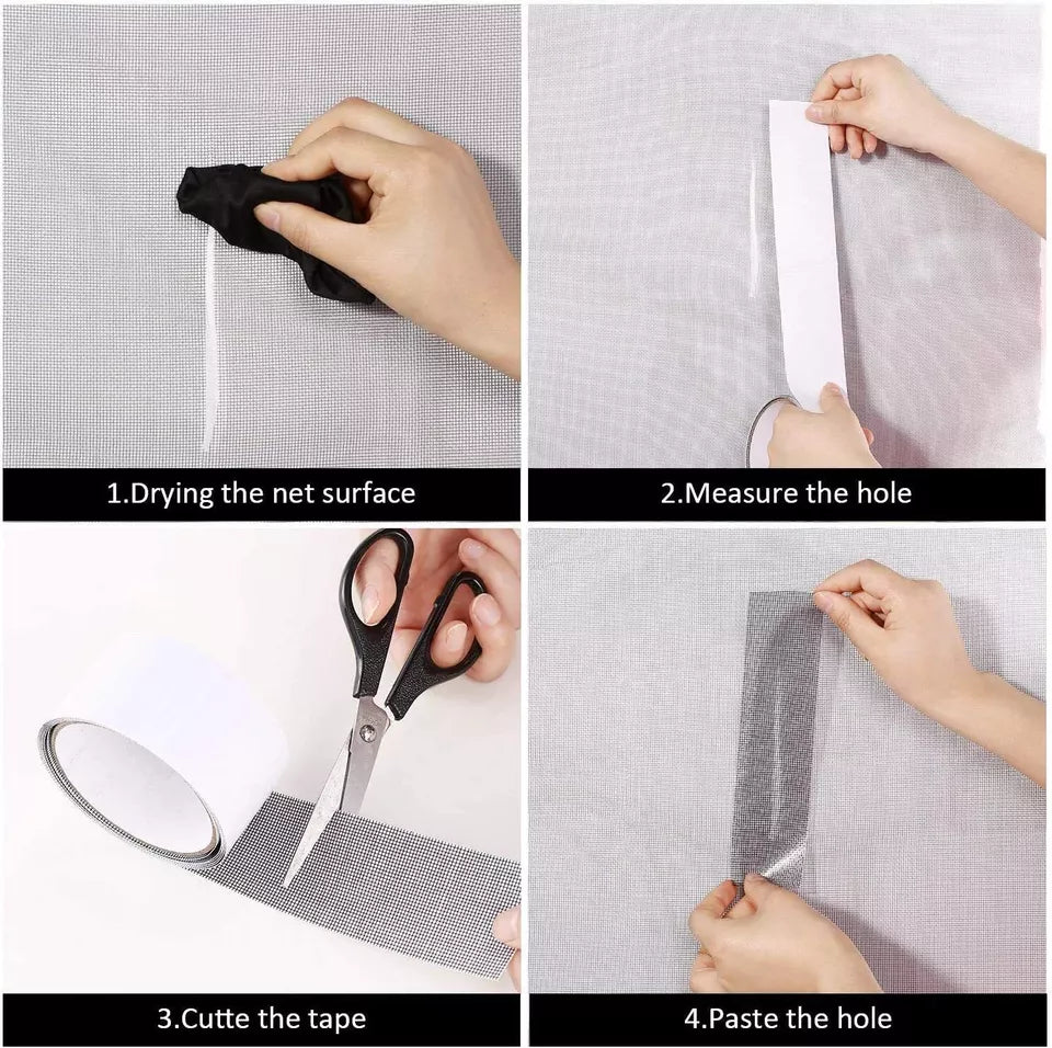 Mesh Roll Tape Window Screen Repair Patch | Keep Mosquitoes Out with Our Anti-Insect, Self-Adhesive Mesh Patch Tape - 2 meter