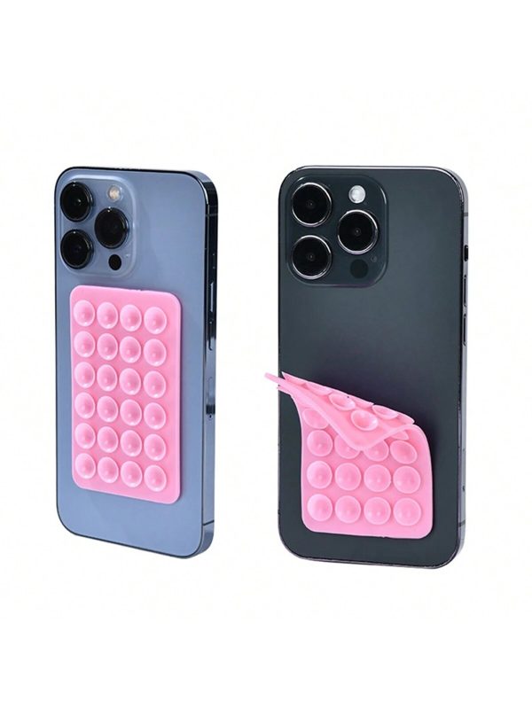 Square Double Side Suction Cups Cell Phone Holder Universal Bubble Gripper Silicone Pad (random Colour)
