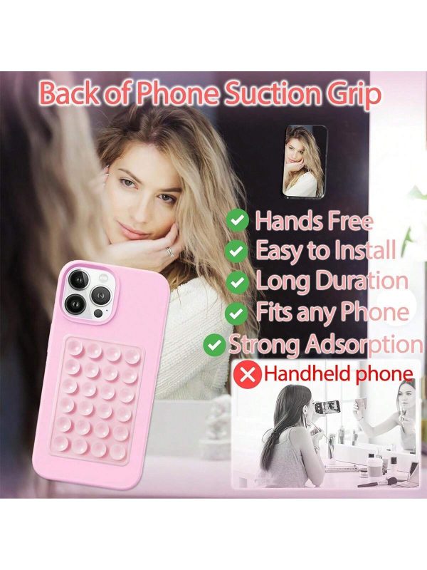 Square Double Side Suction Cups Cell Phone Holder Universal Bubble Gripper Silicone Pad (random Colour)