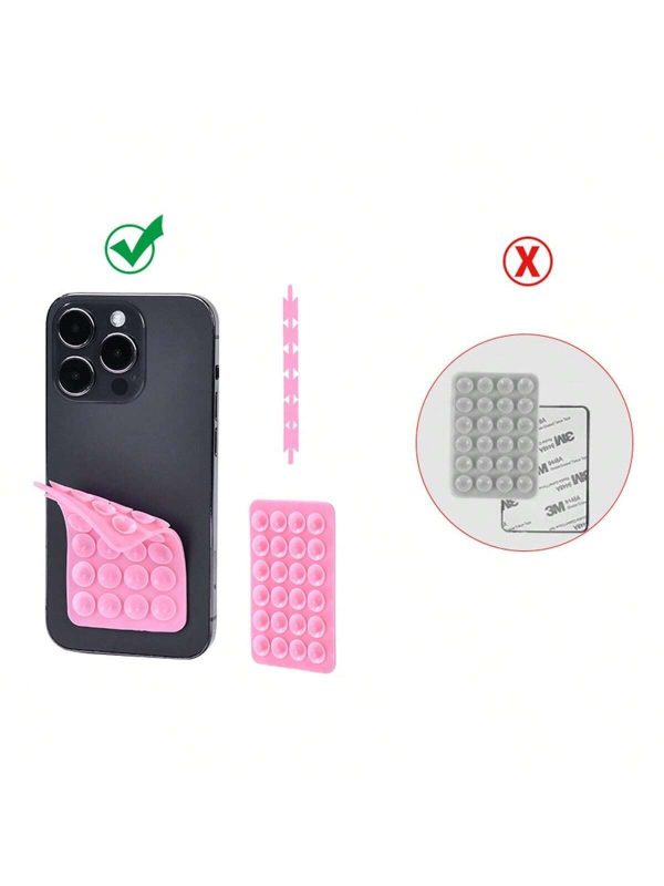 Mobile Phone Silicone Suction Cup Square Mobile Phone Single-Sided Case Anti-Slip Holder Mount Suction (random color)