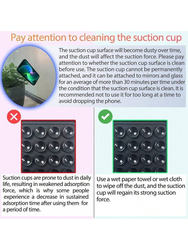 Mobile Phone Silicone Suction Cup Square Mobile Phone Single-Sided Case Anti-Slip Holder Mount Suction (random color)