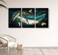 Set Of 3 Leaf Art Wooden Frames For Wall Decoration / Sticky Photo Tiles